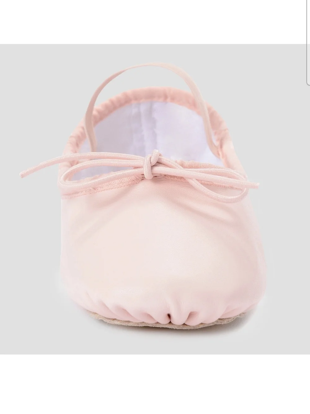 NWT Danskin Girls Pink Ballet Shoe with Bow Accent & Elastic Strap Size 2